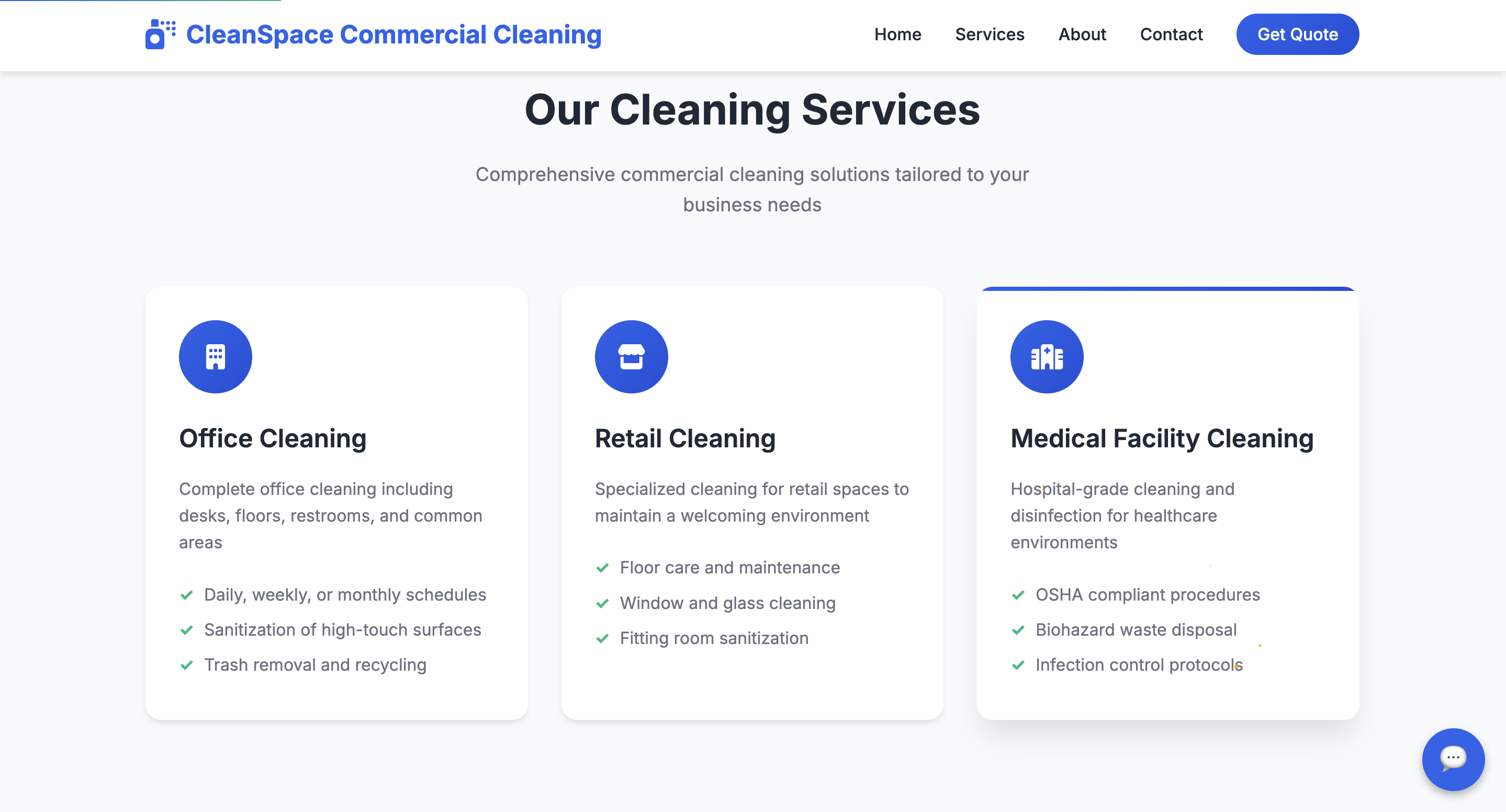 Modern Cleaning Website